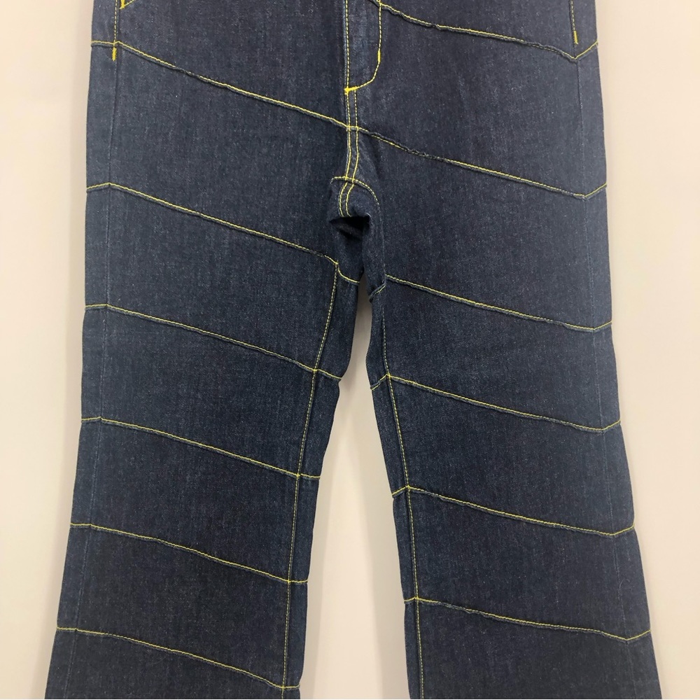 NWT Tory Burch Asymmetric Stitch Flare Cropped Jeans 28 - Picture 3 of 15